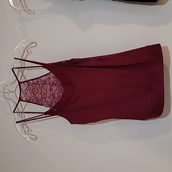 NWT * 2 Maurice Tops Black Top & Red/Maroon Top both wtih Lace Back - Picture 7 of 15